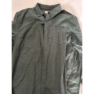 Free Assembly Mens‎ Long Sleeve Button Shirt Size XXL Green 2XL EUC